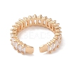 Brass Micro Pave Cubic Zirconia Open Cuff Rings RJEW-K263-21KCG-3