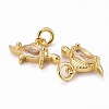 Brass Cubic Zirconia Pendants ZIRC-J025-87G-4