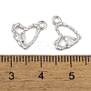 Brass Micro Pave Clear Cubic Zirconia Charms KK-L212-19P-3