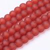 Baking Paint Transparent Glass Bead Strands GLAA-S031-8mm-06-2