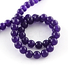 Dyed Natural White Jade Round Bead Strands G-Q937-22-2