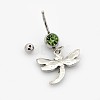 Mixed 316L Surgical Stainless Steel Dangle Belly Button Rings AJEW-P003-M-4
