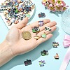 24Pcs 10 Styles Printed Alloy Pendants ENAM-YW0006-88-4