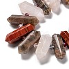 Natural Rose Quartz & Quartz Crystal & Tiger Eye & Labradorite & Black Agate & Red Jasper Beads Strands G-H247-06B-4