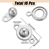 16Pcs 201 Stainless Steel Snap Clasps STAS-SC0006-97-2