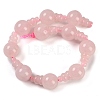 Natural Rose Quartz 3-Hole Guru Beads Strands G-H064-E01-01-3