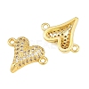 Brass Micro Pave Clear Cubic Zirconia Connestor Charms CU-CBAB3AD-02G-02-2