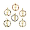 Rack Plating Brass Micro Pave Clear Cubic Zirconia Pendants ZIRC-I059-12G-1