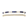 2Pcs Natural Lapis Lazuli & Shell Pearl & Non-magnetic Synthetic Hematite Beaded Stretch Bracelets for Women BJEW-JB12938-02-1