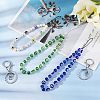 3Pcs 3 Style Glass Pearl & Lampwork & Glass Seed Beads Mobile Straps KEYC-OC0001-19-5