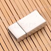 Tarnish Resistant Matte 304 Stainless Steel Rectangle Magnetic Clasps STAS-I045-04B-2