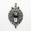 Retro Men's 304 Stainless Steel Steel Big Wolf Head Pendants STAS-O044-52B-1