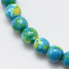 Synthetic Ocean White Jade Beads Strands G-L019-6mm-06-2