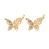 Brass Micro Pave Colorful Cubic Zirconia Charms ZIRC-Z019-10G-NR-2