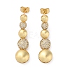 Brass Micro Pave Cubic Zirconia Dangle Stud Earrings EJEW-P252-06D-G-1