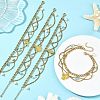 Summer Beach Alloy Sea Animal Charm Anklets AJEW-AN00885-1