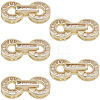 6 Sets Brass Pave Clear Cubic Zirconia Fold Over Clasps KK-BBC0021-36-6