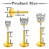 316L Surgical Stainless Steel Pave Clear Cubic Zirconia Flat Round Internally Threaded Labrets FS-WG7B90D-05-2