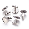 Flat Round Stainless Steel Cuffinks STAS-P207-08P-A-1