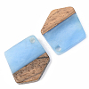 Opaque Resin & Walnut Wood Pendants RESI-S389-033A-C01-2