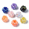 Chunky Resin Rhinestone Bubblegum Ball Beads RESI-M019-10mm-M-01-2
