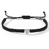 304 Stainless Steel Heart with Letter Bead Braided Bead Bracelets OO6447-50-1
