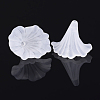 Transparent White Color Frosted Acrylic Flower Beads X-BSF796-2
