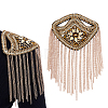 2Pcs Brass & Glass Tassel Epaulettes AJEW-GA0009-97-1