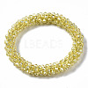 Faceted Transparent Glass Beads Stretch Bracelets BJEW-S144-002C-04-2