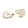 304 Stainless Steel Pave Shell Heart Charms STAS-L022-403G-2