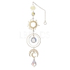 Stainless Steel Sun Moon Pendant Decorations HJEW-JM02040-1