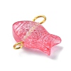 Spray Painted Transparent Glass Connector Charms PALLOY-JF02118-4