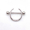 304 Stainless Steel Clear Cubic Zirconia Ring Nipple Rings WG994A5-13-1