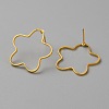 Golden Brass Hollow Geometry Stud Earrings EJEW-WH0012-127H-2