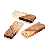 Transparent Resin & Walnut Wood Pendants RESI-TAG0001-03-3