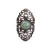 Natural Green Aventurine Retro Finger Rings RJEW-B067-02R-23-2