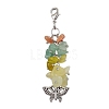 Alloy Charms & Natural Gemstone Chips Beaded Pendant Decoration HJEW-JM01208-2