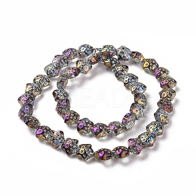 Transparent Electroplate Glass Beads Strands GLAA-C025-01G-1