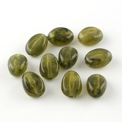Oval Imitation Gemstone Acrylic Beads OACR-R052-M-1