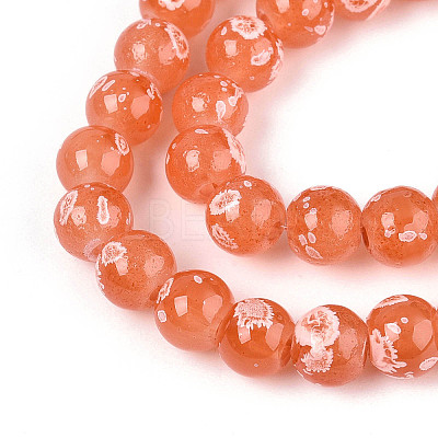 Baking Paint Glass Beads Strands DGLA-N015-6mm-04-1