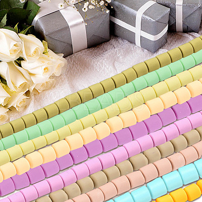 610Pcs 10 Colors Handmade Polymer Clay Bead Strands CLAY-SC0001-38C-1