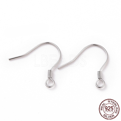 Anti-Tarnish Rhodium Plated 925 Sterling Silver Earring Hooks STER-D035-22P-1