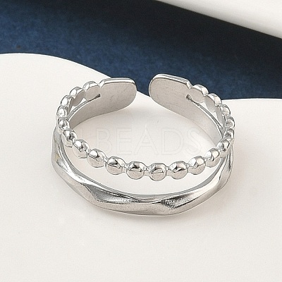 304 Stainless Steel Open Cuff Rings for Women RJEW-A079-04A-P-1