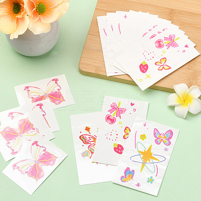 80 Sheets 4 Styles Butterfly Pattern Body Art Tattoos AJEW-SP0002-79-1