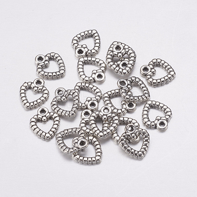 Antique Silver Plated Tibetan Style Zinc Alloy Heart Pendants X-AC0324-1