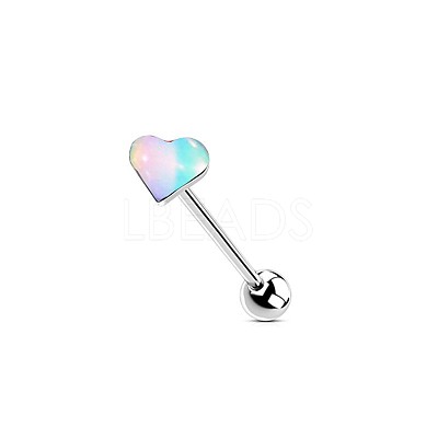 304 Stainless Steel & Acrylic Straight Barbell Tongue Rings FS-WG7AF88-02-1