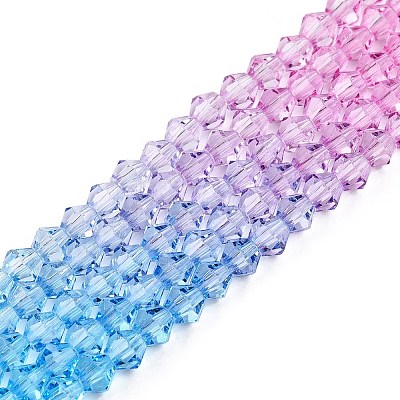 Gradient Color Baking Paint Glass Bead Strands X-DGLA-A039-T2mm-A06-1
