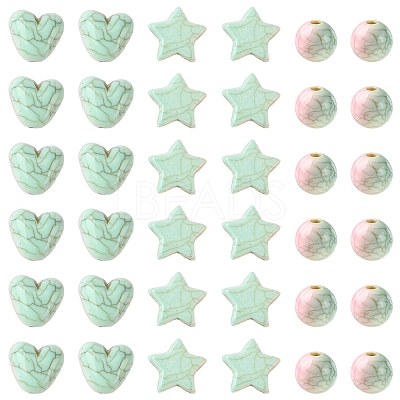 150Pcs Crackle Opaque Acrylic Beads OACR-YW0004-50-1