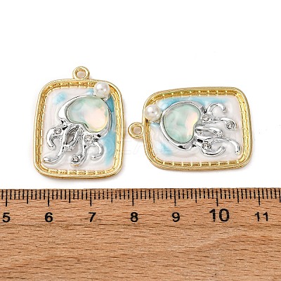 Light Gold Tone Alloy Enamel Pendants ENAM-B028-37KCG-02B-1
