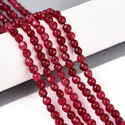 Dyed Natural White Jade Beads Strands G-T139-4mm-60-09-1